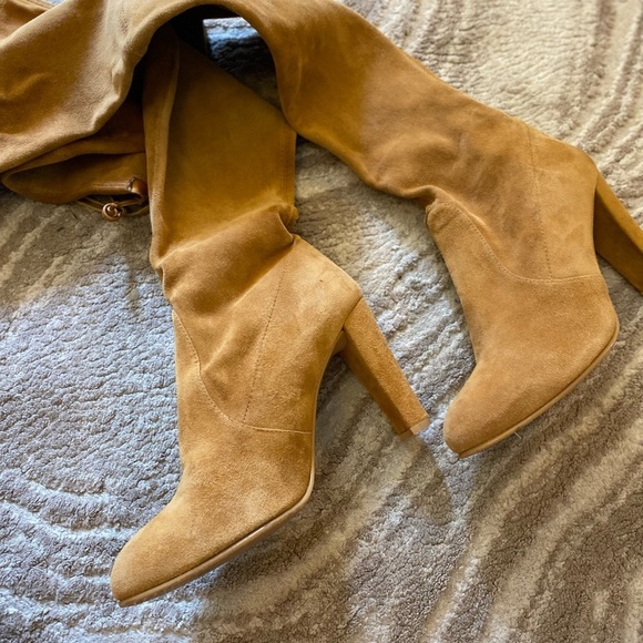 Stuart Weitzman Women’s Highland Suede Over the Knee Boots Fit 8.5 in Tan - Picture 10 of 13